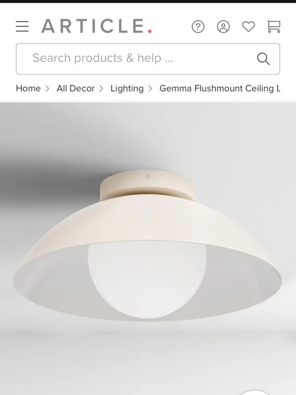Article Cream Flushmount Dome Ceiling Light - Picture 8 of 10